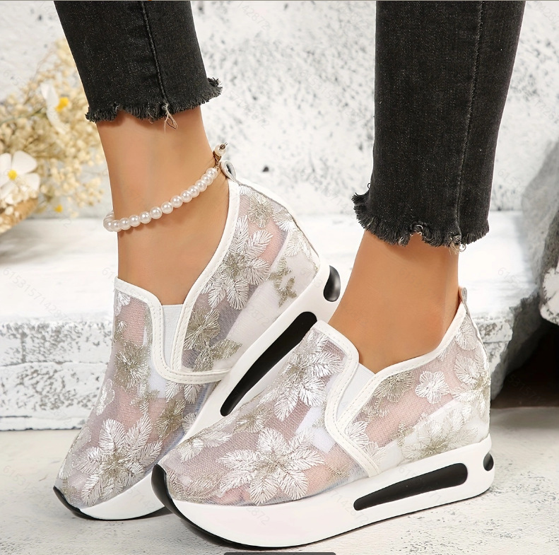 Running Gear Shoes - Chaussures plates en dentelle à plateforme